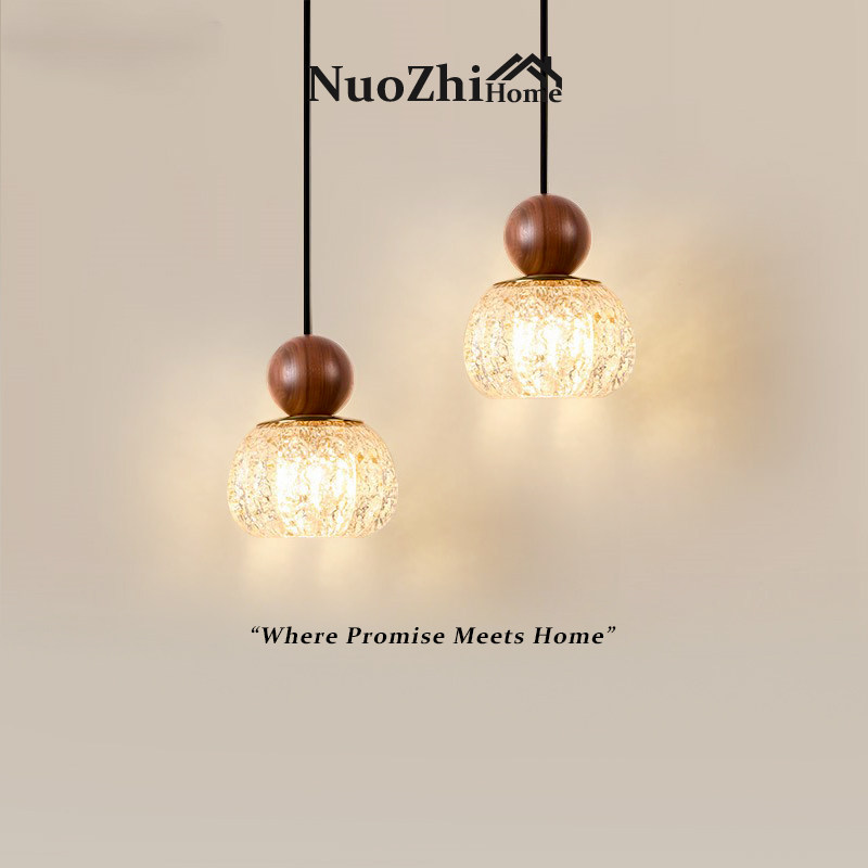 Home法式中古风卧室床头吊灯胡桃色复古吧台餐厅南瓜护眼吊线灯具,家装灯饰光源,餐厅吊灯,淘宝优惠券,粉丝福利购,淘宝优惠卷
