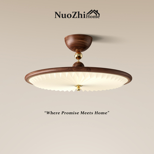 新中式 美式 房间灯具 中古卧室灯吸顶灯吊灯百褶护眼书房灯日式 法式