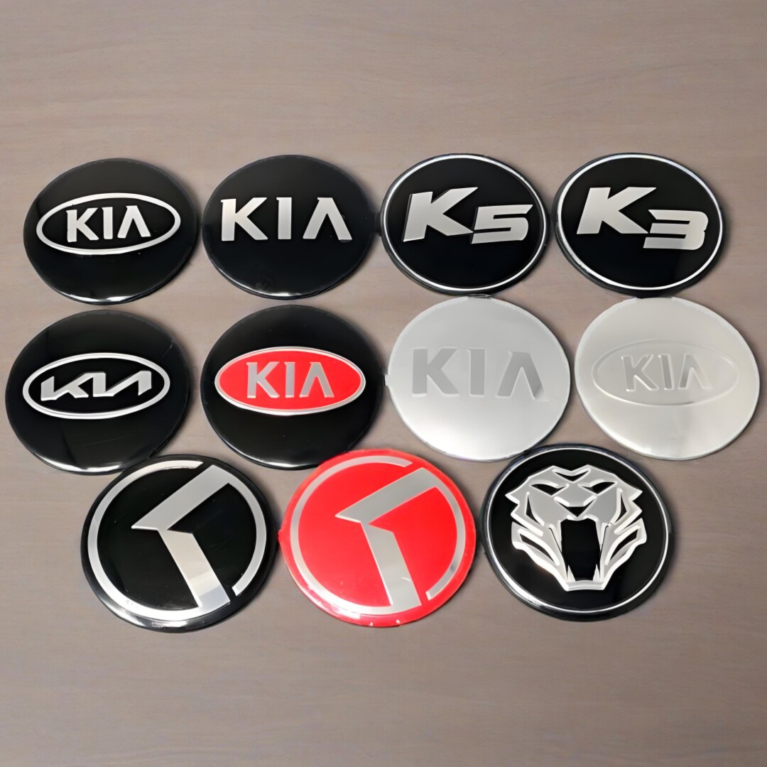 4个价 个性改装起亚KIA轮毂盖金属标志贴片56/60/65mm车轮胎盖贴