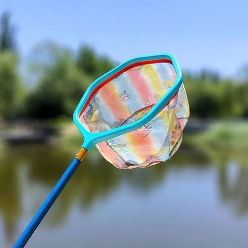 包邮儿童加强铝合金小鱼捞抄网伸缩捞鱼网虾蝌蚪网兜折叠捕虫网