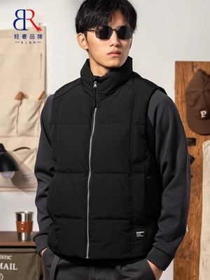 RLBR工装羽绒马甲男冬季90鸭绒外套秋冬季新款保暖外穿马甲外套