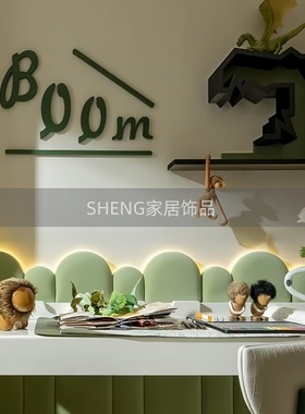 简约现代样板间绿色系儿童房摆件男孩房恐龙花器桌面创意软装饰品