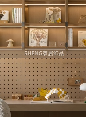 样板间儿童房摆件置物架装饰书木质摆件桌面装饰书售楼处软装饰品