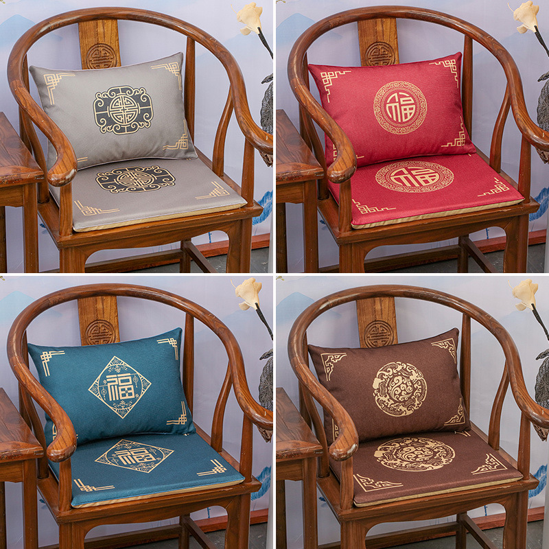 新中式红木圈椅垫冬毛绒 海绵加厚防屁股痛 实木茶椅餐桌凳子垫