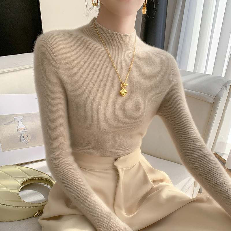 一线成衣无缝高级感半高领羊绒衫