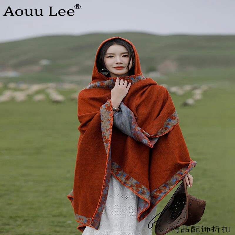 女连帽披肩保暖防晒拍照出片披肩