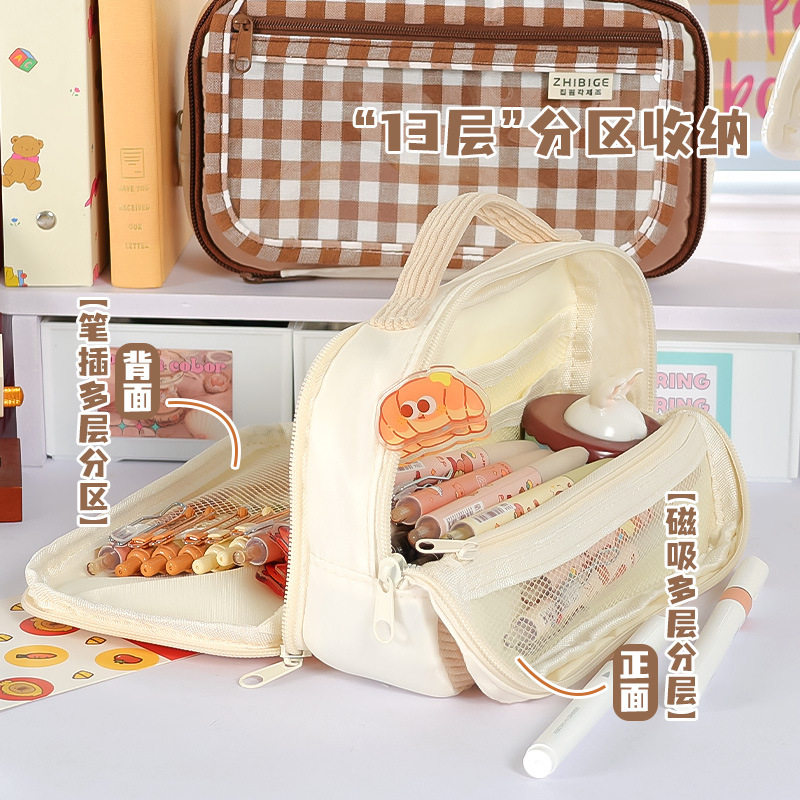 大开口手提笔袋高颜值ins风女生2026新款大容量小学生男孩女孩超火简约文具袋文具盒儿童铅笔盒小众不撞款,文具电教/文化用品/商务用品,笔袋,淘宝优惠券,粉丝福利购,淘宝优惠卷