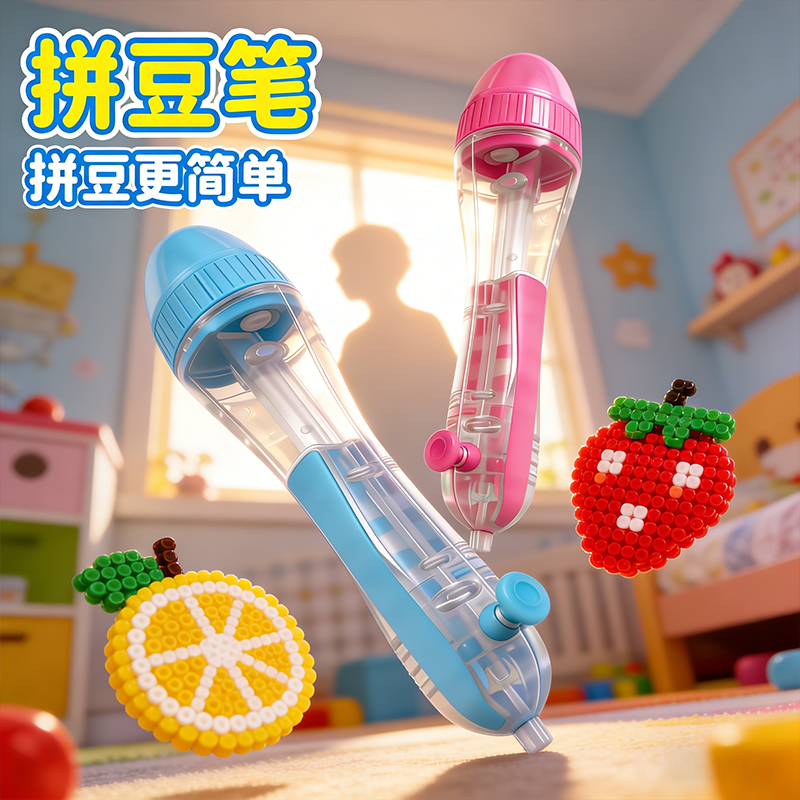 点握式拼豆笔手工diy按压神器全套装工具补充材料包儿童玩具女孩,玩具/童车/益智/积木/模型,拼豆/拼豆工具,淘宝优惠券,粉丝福利购,淘宝优惠卷