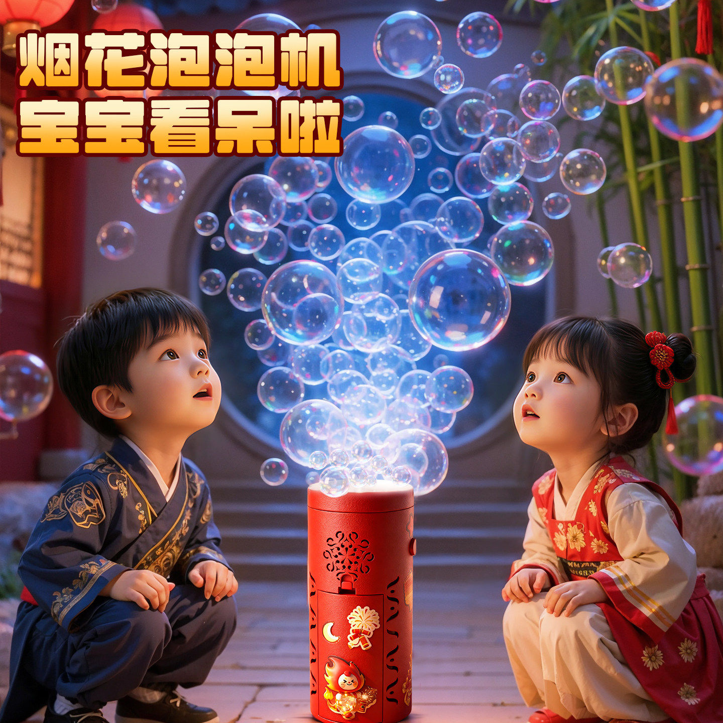 过新年烟花泡泡机网红儿童加特琳吹泡泡枪电子礼花鞭炮竹烟火玩具,玩具/童车/益智/积木/模型,发光玩具,淘宝优惠券,粉丝福利购,淘宝优惠卷