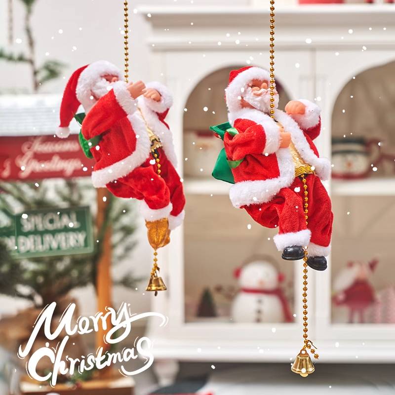 圣诞老人爬绳爬窗玩具圣诞节