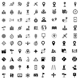 地图地点标示图标 地址导航定位指向icon AI格式矢量设计素材