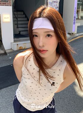 美式复古头巾白色束发带运动吸汗弹力头带发箍女2026新款街舞头饰