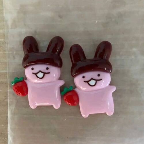 明治草莓巧克力阿波罗兔子发夹古早小众超可爱小发夹刘海夹百搭