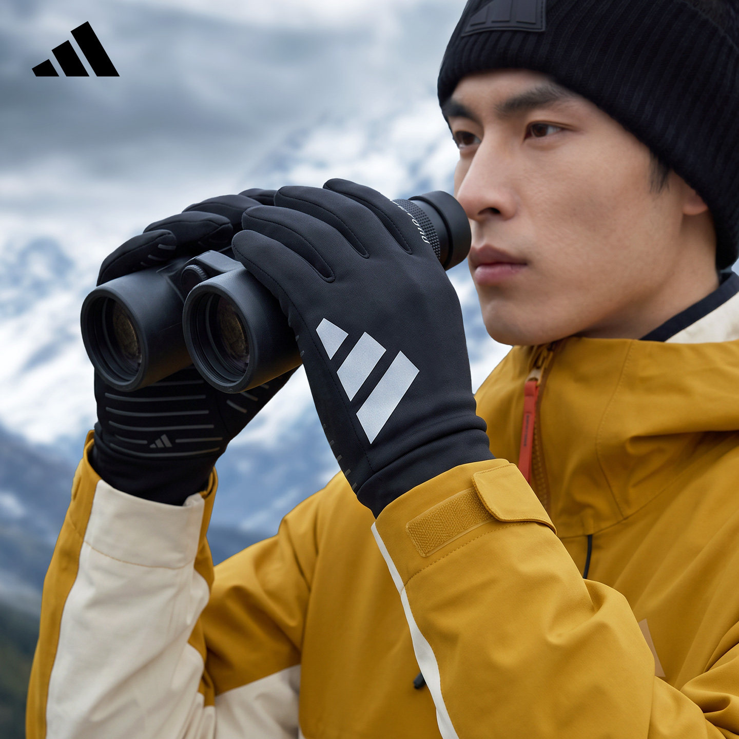 Adidas阿迪达斯骑行手套男秋冬保暖户外自行车骑车防风加绒可触屏