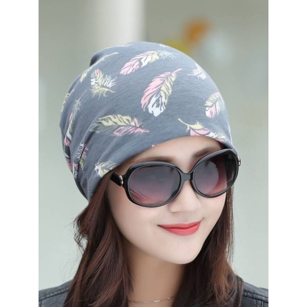 帽子女睡觉专用帽春秋薄棉月子帽光头戴的帽子化疗后女士潮光头帽