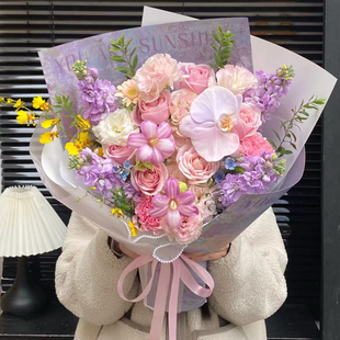 圣诞节上海同城鲜花束速递玫瑰郁金香送闺蜜朋友生日礼物花店订花