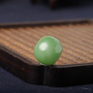 20mm新疆和田玉籽料碧玉老型珠单珠配饰手链老型珠锁骨珠