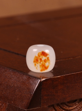 正宗新疆和田玉籽料红沁白玉散珠