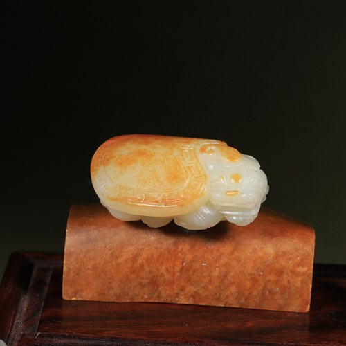 珠子哥和田玉籽料龙龟吊坠