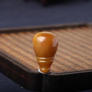 20mm正宗新疆和田玉籽料黄沁三通黄玉圆珠黄玉单珠手串手链配珠