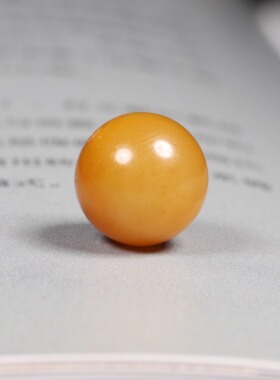 新疆和田玉籽料黄沁圆珠珠子单珠