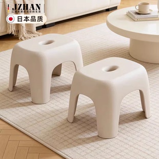 日本客厅矮坐凳塑料凳子家用矮凳可叠放结实耐用浴室小板凳踩脚凳
