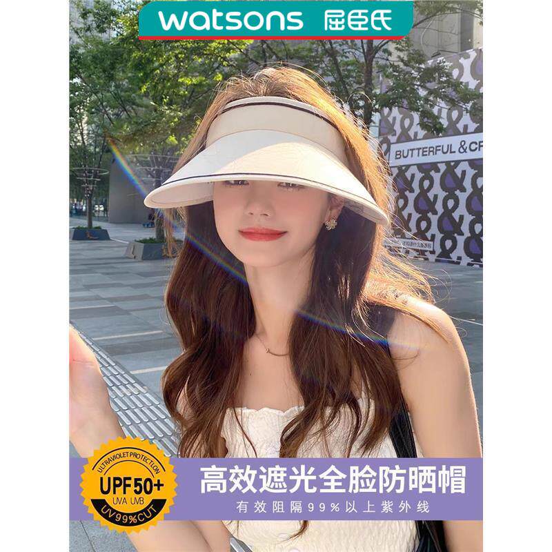 日本时尚遮阳帽女士户外防晒防紫外线UPF50空顶帽新款防风太阳帽