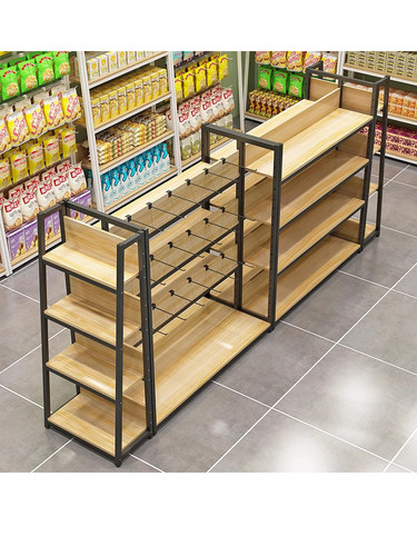 虎朔超市货架展示架便利店单面食品饮料母婴文具店中岛展示柜