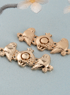 慕羽汐汉服旗袍子母扣中式国风小鸟石榴古风纽扣金属盘扣搭扣扣子