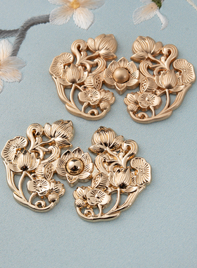 慕羽汐汉服旗袍子母扣古风纽扣明宋制莲花金属盘扣古装大袖衫对扣