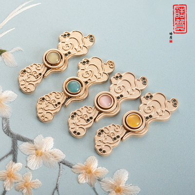 皓质汉服旗袍纽扣蝴蝶结