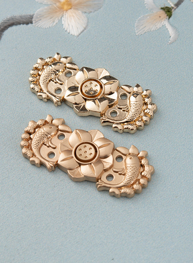 慕羽汐汉服子母扣吉祥鲤鱼金属对扣 明制复古扣披风云肩旗袍装饰