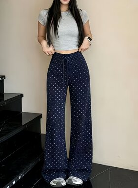 垂垂裤波点瑜伽裤女高腰