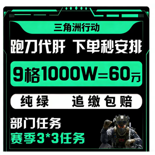 三角洲行动护航清图/跑刀代肝/陪玩/33任务PC端游纯绿