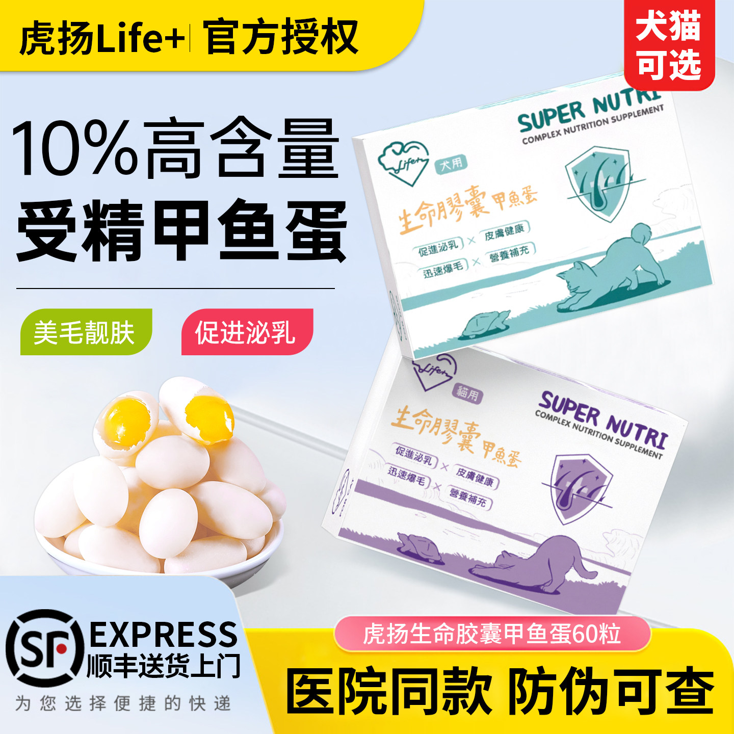 台湾虎扬Life+生命胶囊 爆毛丹甲鱼蛋猫狗术后康复孕期营养品60粒,宠物/宠物食品及用品,猫狗通用营养膏,淘宝优惠券,粉丝福利购,淘宝优惠卷