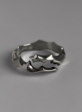 日本coss koko原创藤条戒指男士银复古做旧开口指环男女情侣对戒