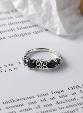 日本coss kokos925银复古做旧介子潮流时尚文艺指环气质女神