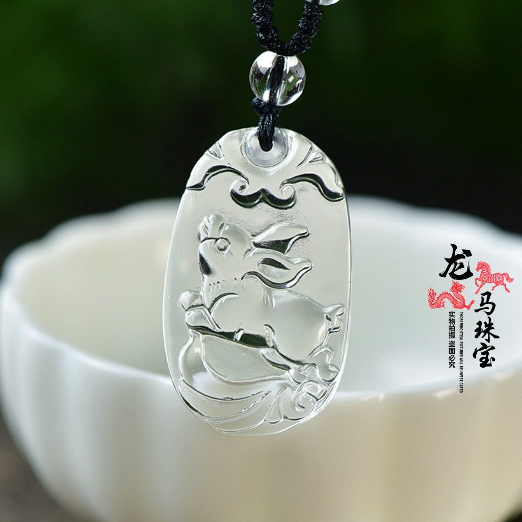 日系设计师TopWhit十二生肖白玻璃吊坠和人造晶吊坠 小号吊坠