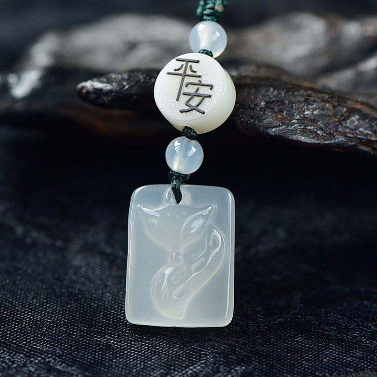 日系设计师topwhit白玉髓狐狸钱袋金枝玉叶观音佛如意葫芦四季豆