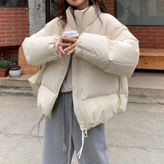 日系cherrykoko白鸭绒立裁廓形限量泡芙羽绒服女短款宽松显瘦