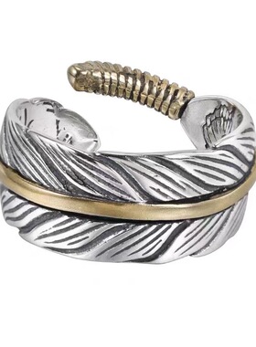 日本coss koko新款天使之羽银戒指男女嘻哈欧美个性潮流复古指环