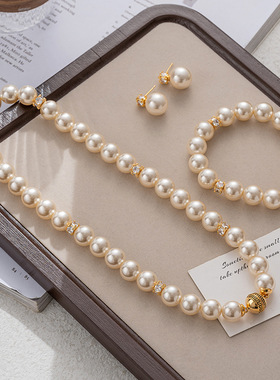 日本coss koko施华家珍珠项链女欧美时尚轻奢春夏新款优雅气质