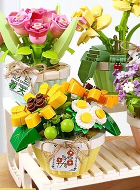 LOZ俐智春日来信浮光初夏永生花小颗粒积木花创意教师节礼物摆件