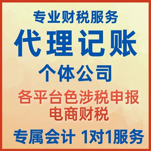 个体户报税代理记账代理全国零申报税务申报代记账报税个体工商户