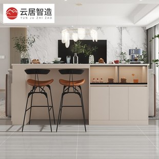 客厅轻奢创意吧台桌家用横厅隔断酒柜带岩板沙发靠背柜餐边柜一体