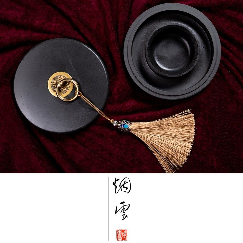 优选烟云书屋升级款双圈保湿防蒸发不干墨砚台墨水书法专用带盖墨