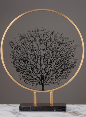 现代轻奢风发财树客厅茶几摆件家居饰品新中式玄关酒柜艺术装饰品