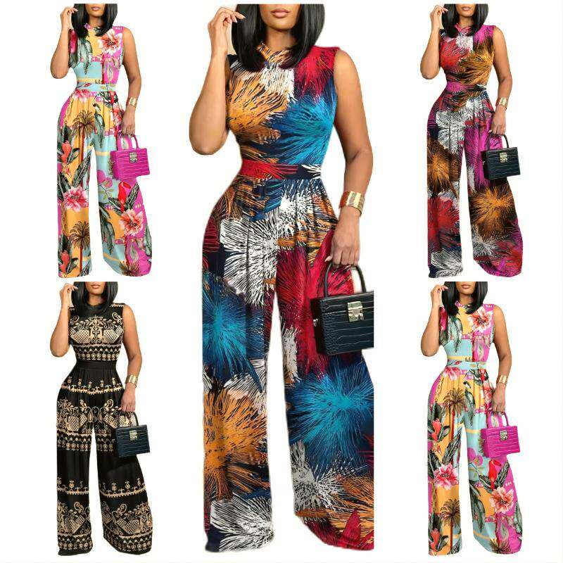 2023 polyester straight trousers women's jumpsuit