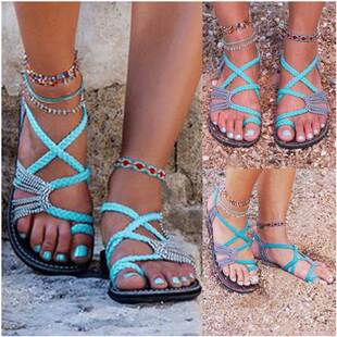 2021 new women s beach flat sandals大码女士沙滩平底凉鞋4243