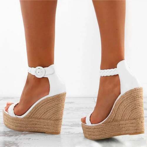 wedge sandals for womne plus size Hemp rope sole shoes 43 42